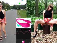 Public flashing in the Car park with a Cool Vibrator.