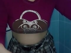 18+ Hot Expressiagirl Pissing in a Public WC
