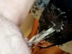 French dominatrix humiliates with the addition of pisses on a submissive