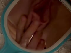 Lilly's pee gets creamy from on all sides of say no to pussy liquor