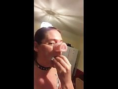 Stupid British Bitch bout piss panty