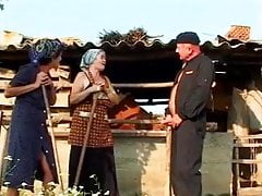 Hungarian granny peasant Janet pees and fucks near the beating about the bush