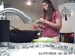 a mother watched in vistor bathroom
