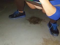 girlfriend pissing in basement