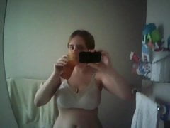 Filthy Slut Michelle Bird drinks piss for the first time eon